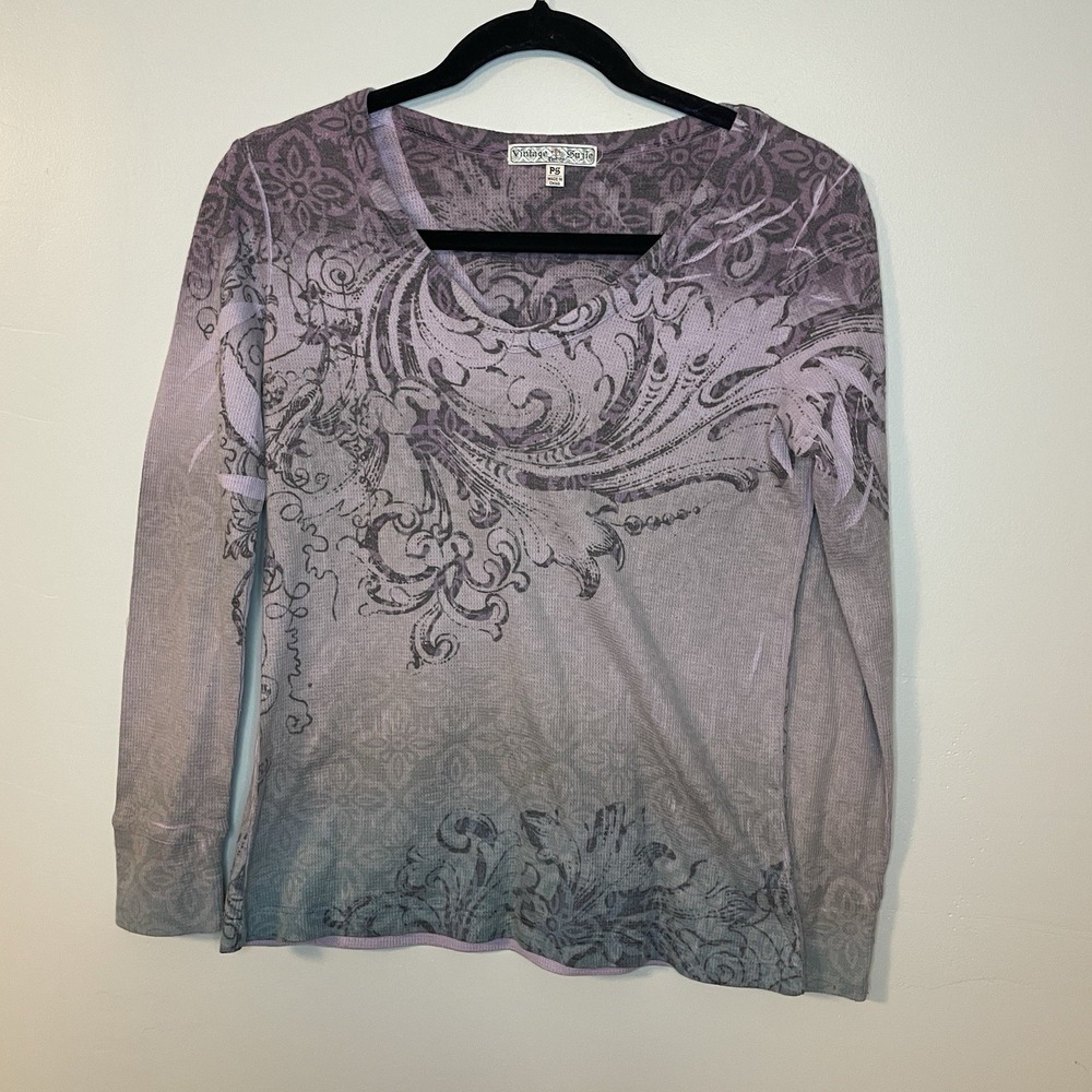 Vintage Suzie Womens Top Petite S Purple Y2K 90s Grunge Emo Shirt